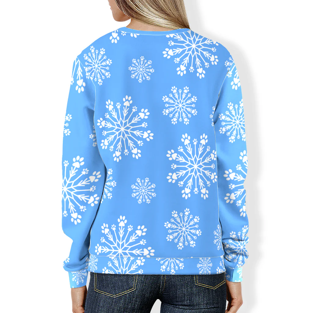 Paw Snowflake All-Over Print Sweatshirt - Image 11