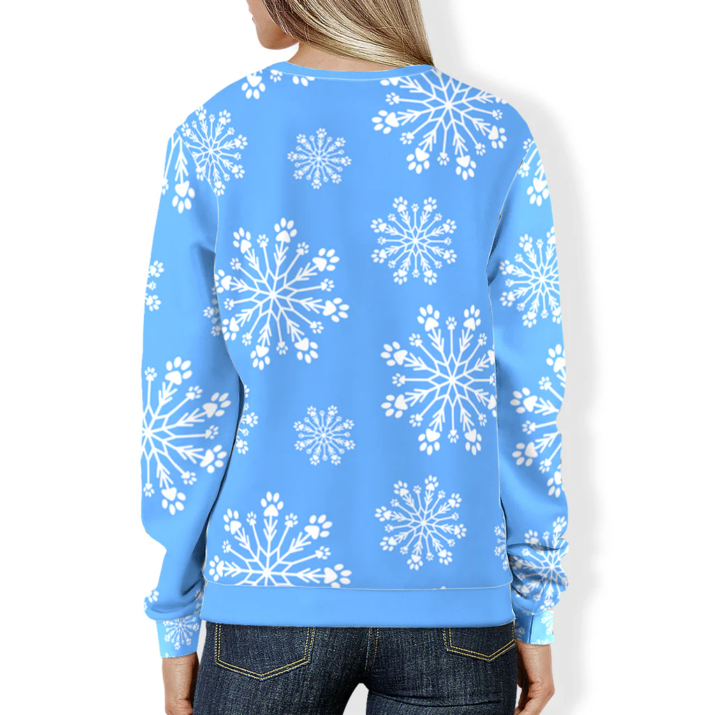 Paw Snowflake All-Over Print Sweatshirt - Image 8