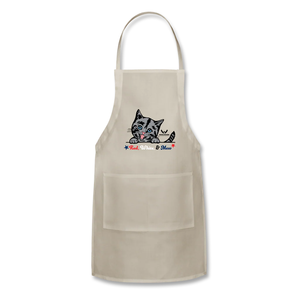 Red White & Mew Adjustable Apron - Image 3